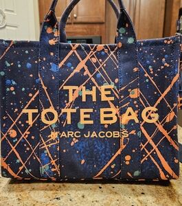 RARE Marc Jacobs The Tote Bag Navy Splatter Paint
